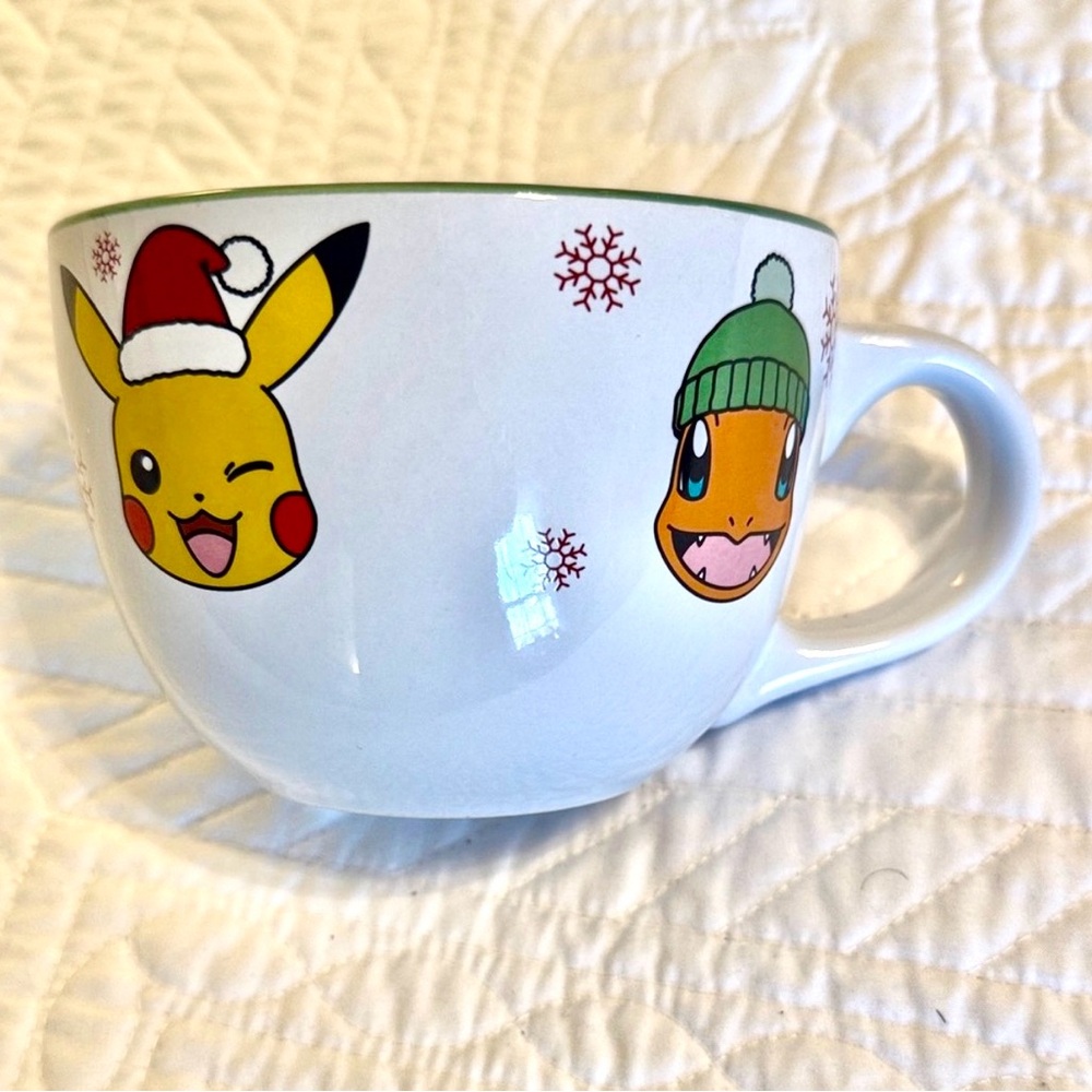 Festive Pokémon Mug with Pikachu, Charmander, Bulbasaur, and Squirtle
